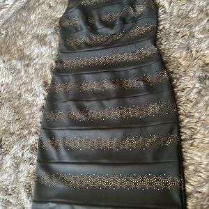 Tadashi Shoji Black Laser-Cut Midi Sheath Dress